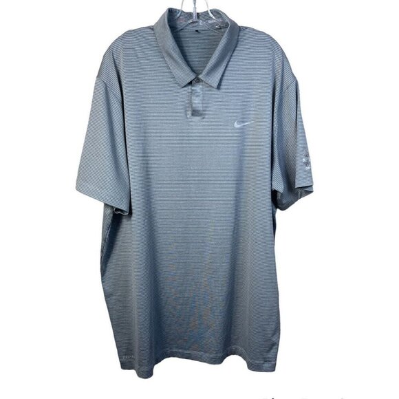 Nike TIGER WOODS Collection Modern Jaquard Polo 619754-065 Sz 2XL Gray Striped - Picture 1 of 10